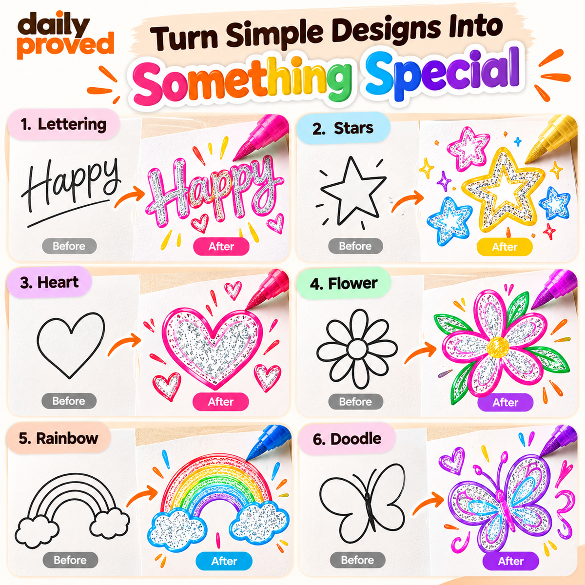 12-Color Magic Outline Pens for Art & DIY