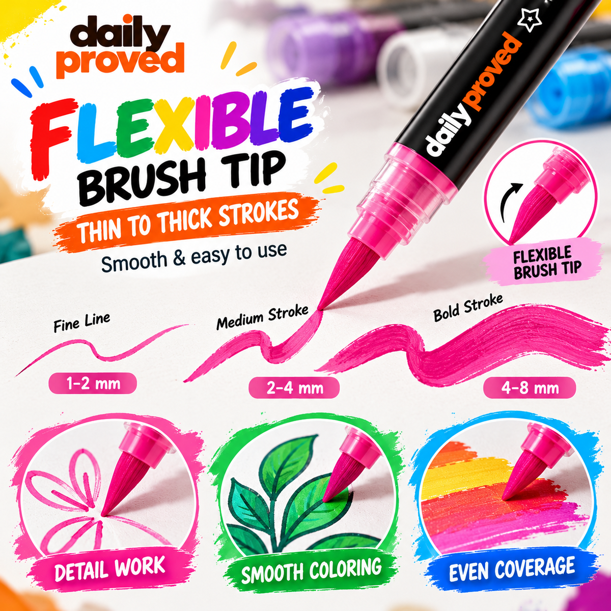 24-Color Acrylic Brush Marker Set