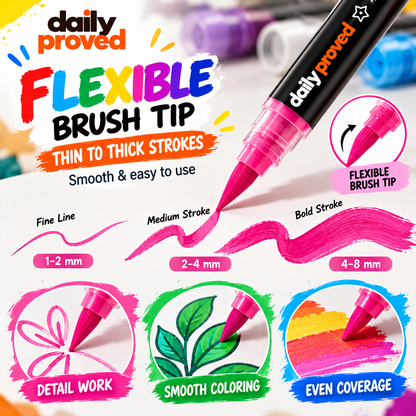 24-Color Acrylic Brush Marker Set