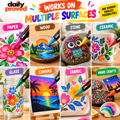24-Color Acrylic Brush Marker Set