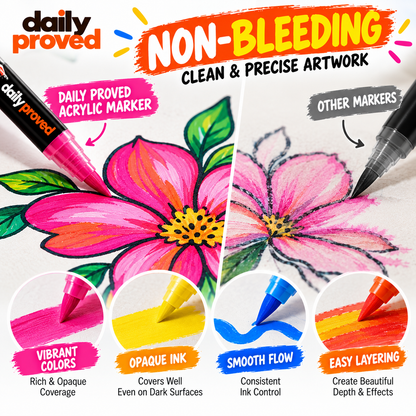 24-Color Acrylic Brush Marker Set
