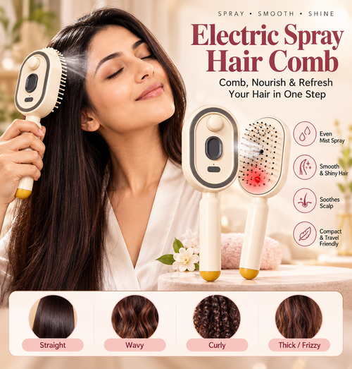 3-in-1 Electric Spray Hair Comb | Mist, Massage & Comb