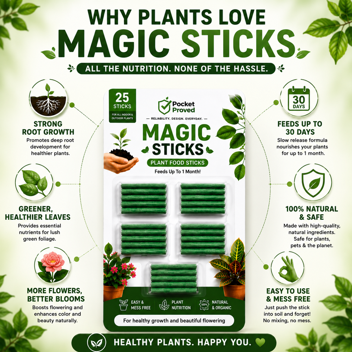 Magic Green Plant Sticks