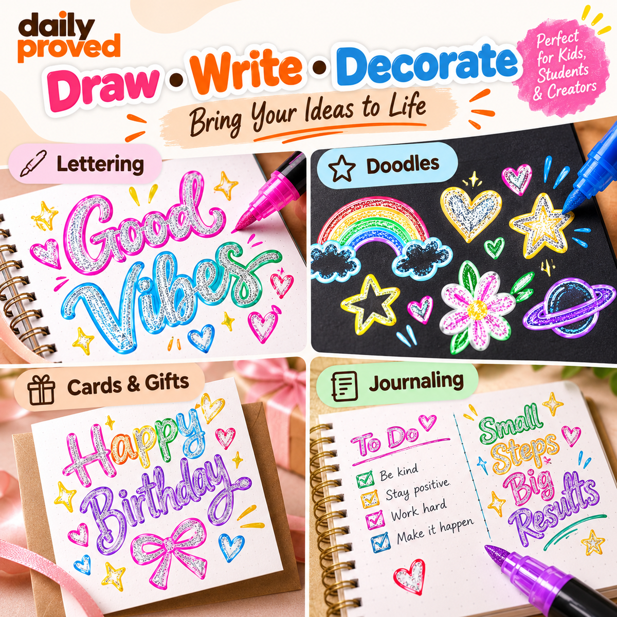 12-Color Magic Outline Pens for Art & DIY